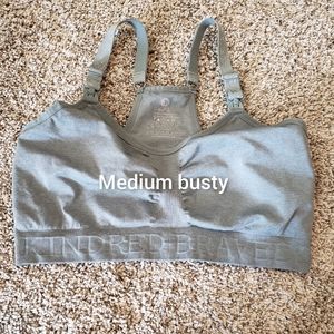 Kindred Bravely sports bra, nursing bra, light blue, medium busty